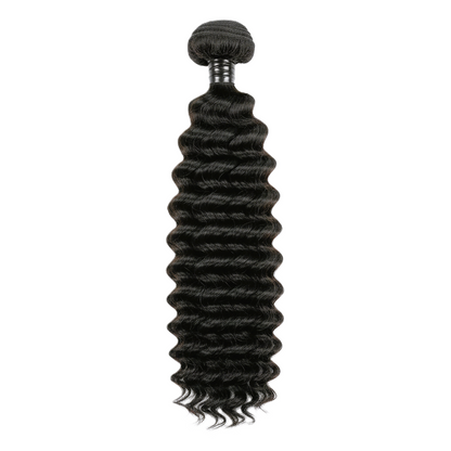 Black Deep Wave Raw Cuticle Aligned Human Brazilian Unprocessed Hair Bundle 18 Inches