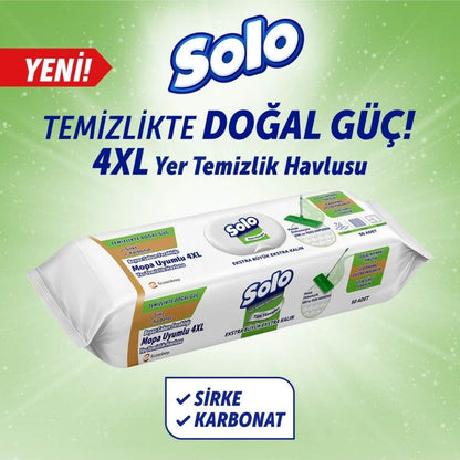 Solo White Soap Scented Surface Cleaning Mop Wipes 50 Count