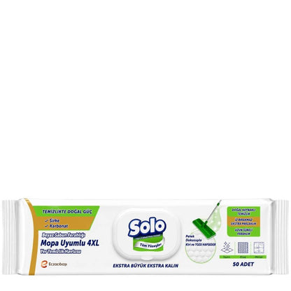 Solo White Soap Scented Surface Cleaning Mop Wipes 50 Count
