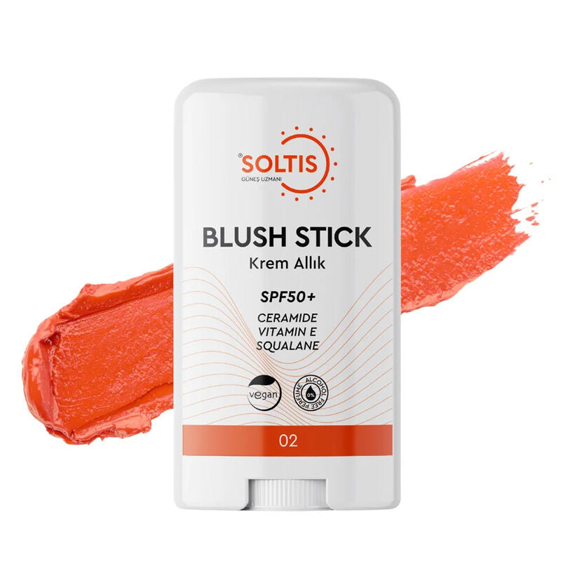 Soltis Hydrating SPF 50+ Blush Stick in Peach 15g