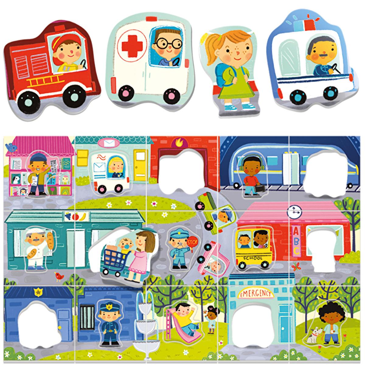 Headu Ecoplay Play City: Engaging Educational Puzzle for 3-6 Year Olds | City Themed Matching Game for Preschoolers