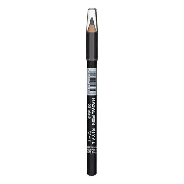 Rival Loves Me Soft Kajal Eyeliner Pencil - Black, Smooth, Easy to Apply, Compact & Travel-Friendly - No:03