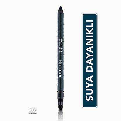 Flormar Smoky Eyes Waterproof Matte Eyeliner - Deep Khaki, Long-Lasting, Intense Pigment