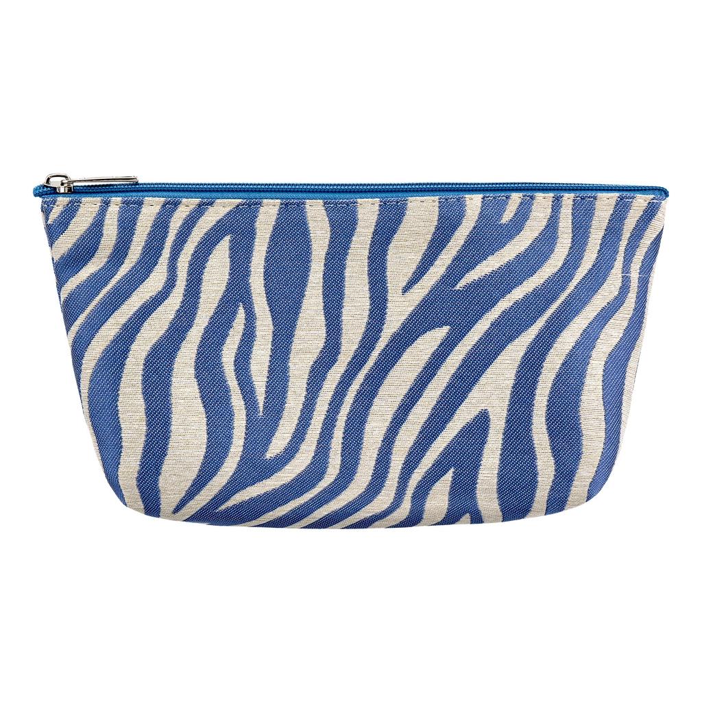 Eklips Blue Zebra Makeup Bag with Zipper