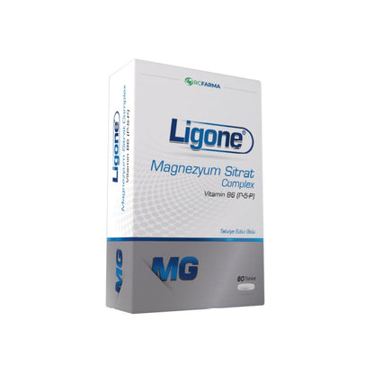 Ligone Magnesium Citrate Complex 60 Tablets - Magnesium and Vitamin B6 for Energy and Wellness