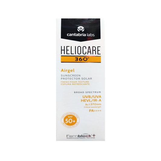 Heliocare 360 Airgel Spf 50+ Sunscreen Gel - High Protection, Lightweight, Non-Greasy - 60ml