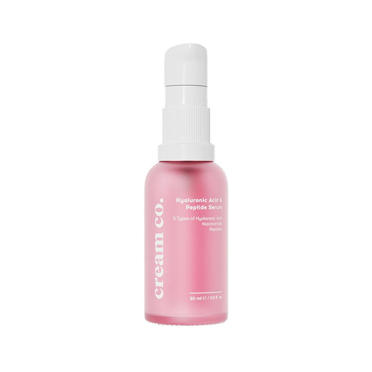 Cream Co. Hyaluronic Acid & Peptide Serum - Anti-Aging Moisturizing & Plumping Skincare 30ml