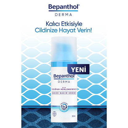 Bepanthol Derma Intense Moisturizing Night Face Cream - Repair & Soothe Dry Skin Overnight with Natural Oils for Facial Dryness Relief