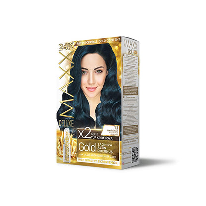 Maxx Deluxe Golden Beauty 24K Hair Dye - Nourishing, Vibrant Color with Avocado Oil & Gold Particles