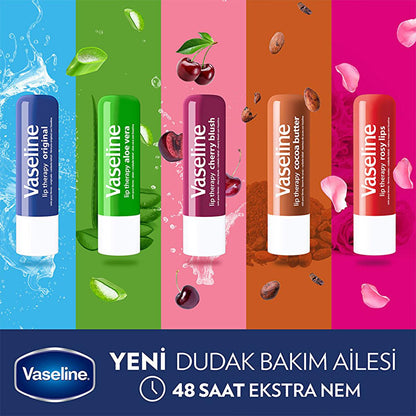 Vaseline Lip Therapy Original Lip Care Balm - 48 Hour Moisturizing Relief for Dry, Chapped Lips - Long Lasting Hydration & Protection