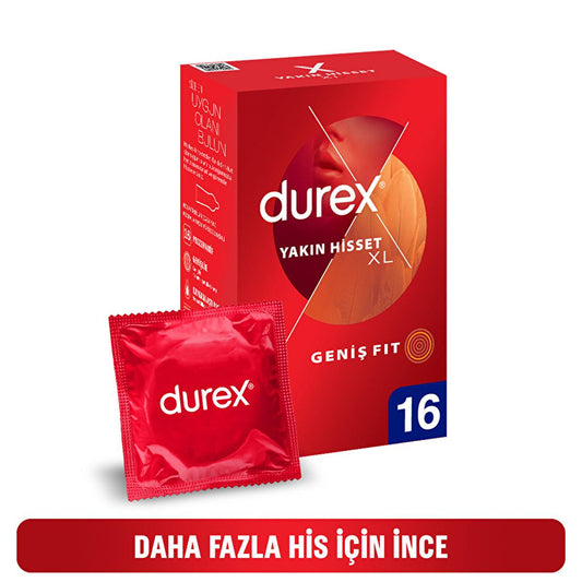 Durex Lubricated Condoms - Safe & Comfortable Contraception for Adults, 16 Count