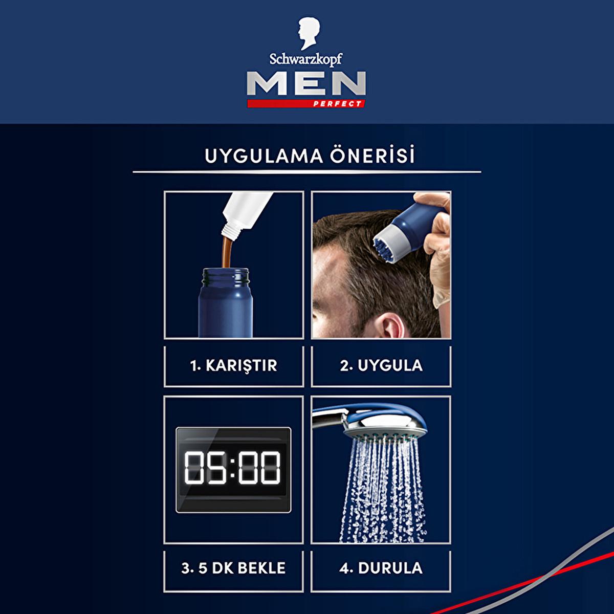 Men Perfect 70 Dark Brown Hair Dye - Men's Hair Dye for Grey Hair Coverage
