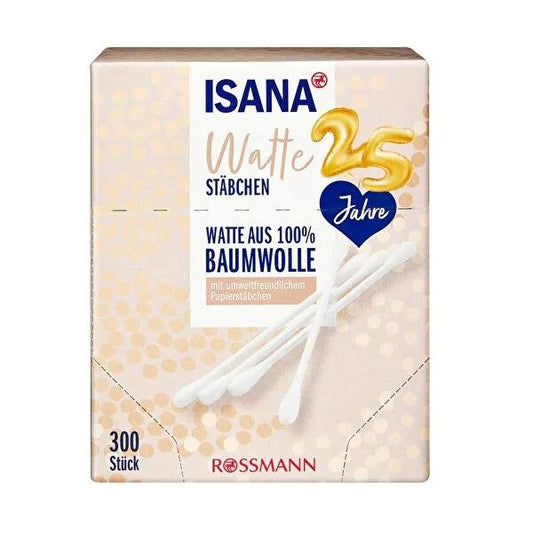 Isana Cotton Swabs 300 Count - Gentle Ear Cleaning & Personal Hygiene Solution