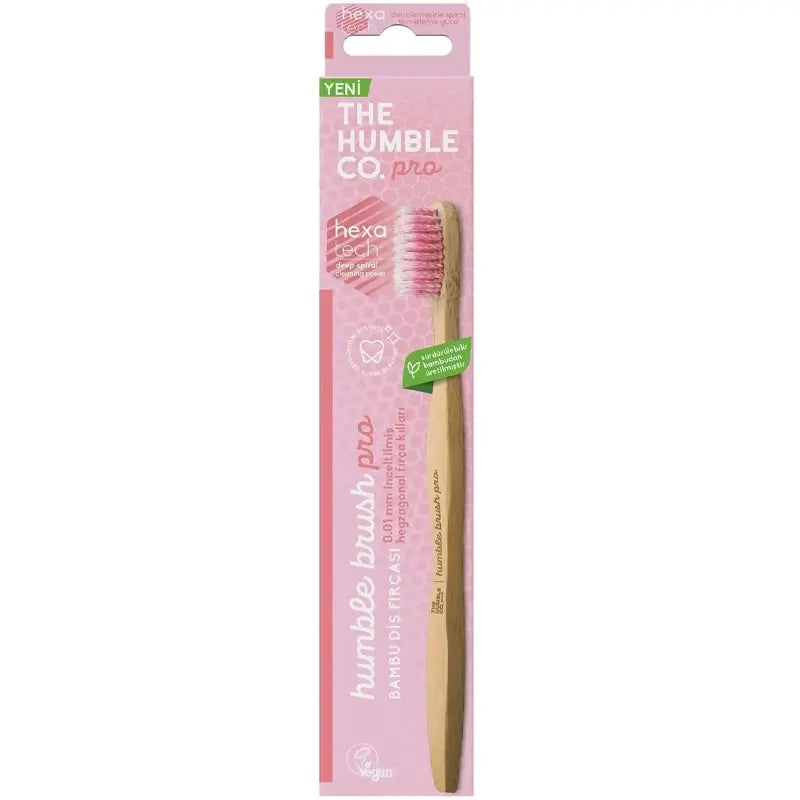 The Humble Co Pro Bamboo Toothbrush Soft Pink - 1 Pack