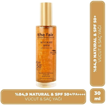 the fair. Sun Light Shine SPF50 Shimmering Body and Hair Oil 30 ml