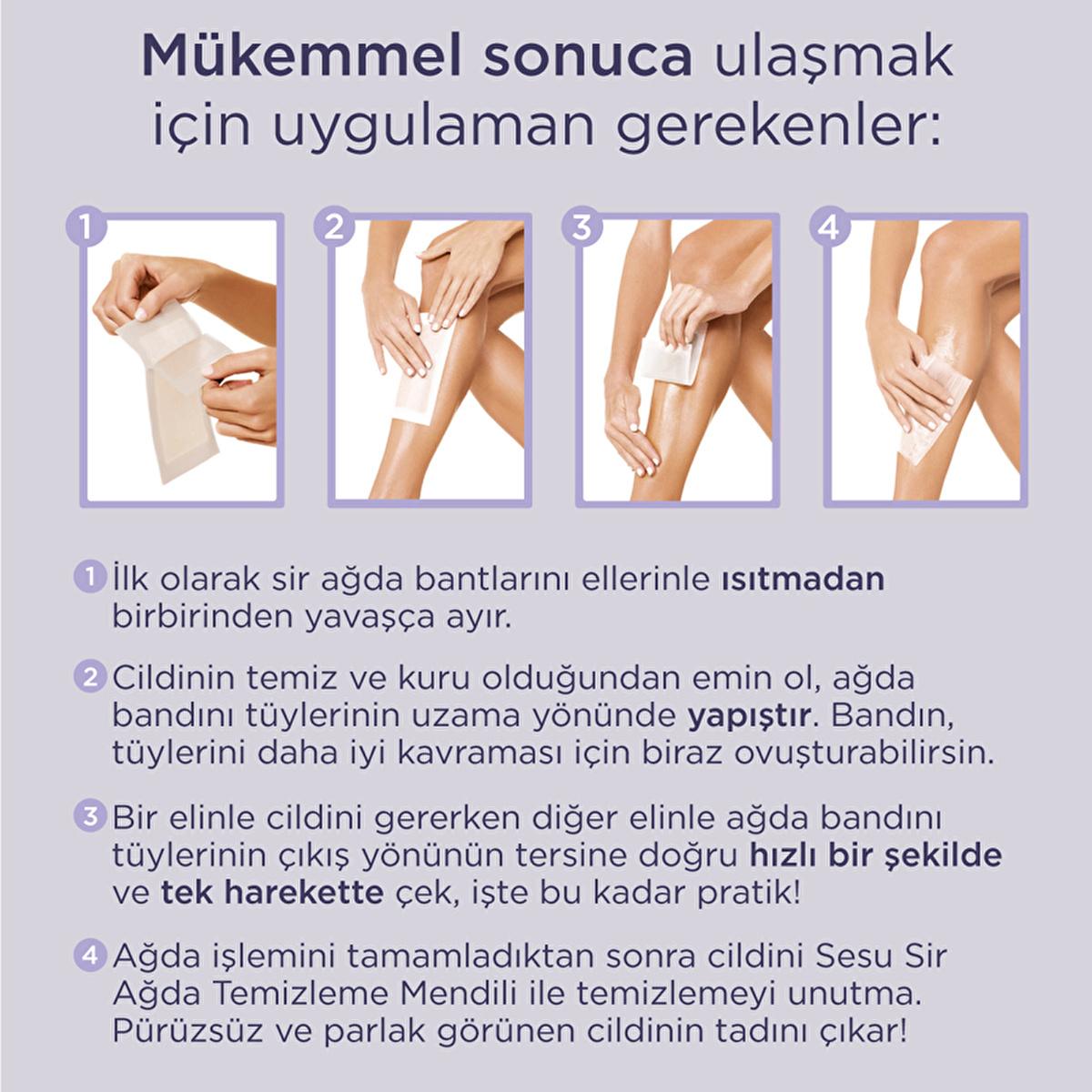 Sesu Soft Wax Strips for Hair Removal - Easy, Quick, Dermatologically Tested - 32 Strips
