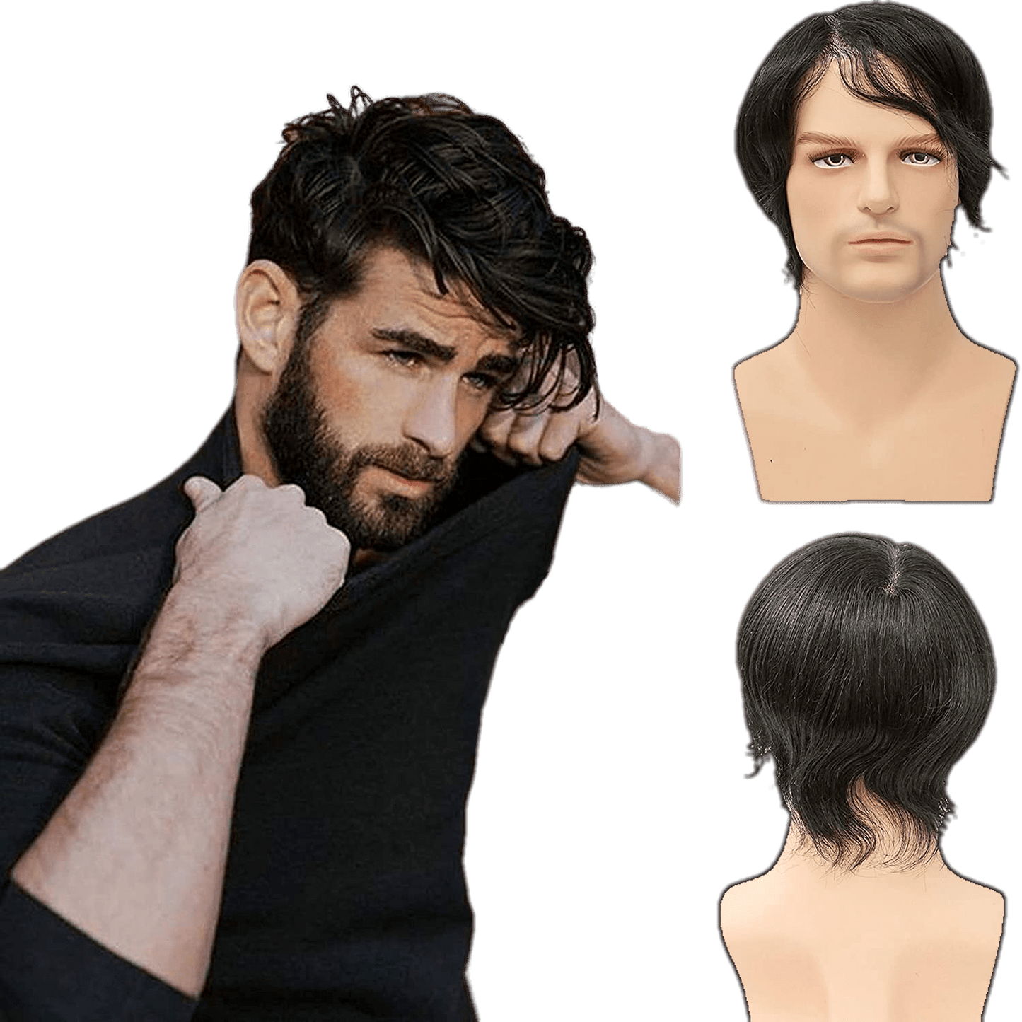 VIP Extensions Full Lace Toupee 100% Human Hair Hairpiece - Choose Color