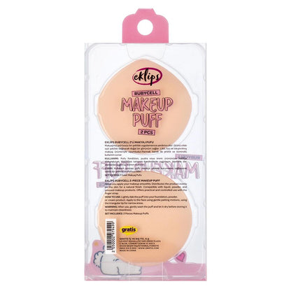 Eklips Rubycell Makeup Puff Set for Smooth Application 2-Pack