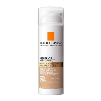 La Roche Posay Anthelios Age Correct Daily Tinted Cream SPF50+ - Tinted Sunscreen Cream for Anti-Aging & Sensitive Skin