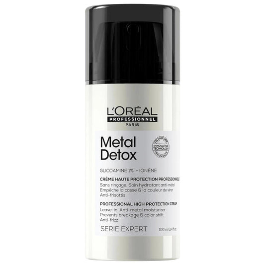 Metal Detox: Anti-Breakage Leave-In Styling Cream - Heat & UV Protection, Frizz Control, Hair Repair - Salon Grade