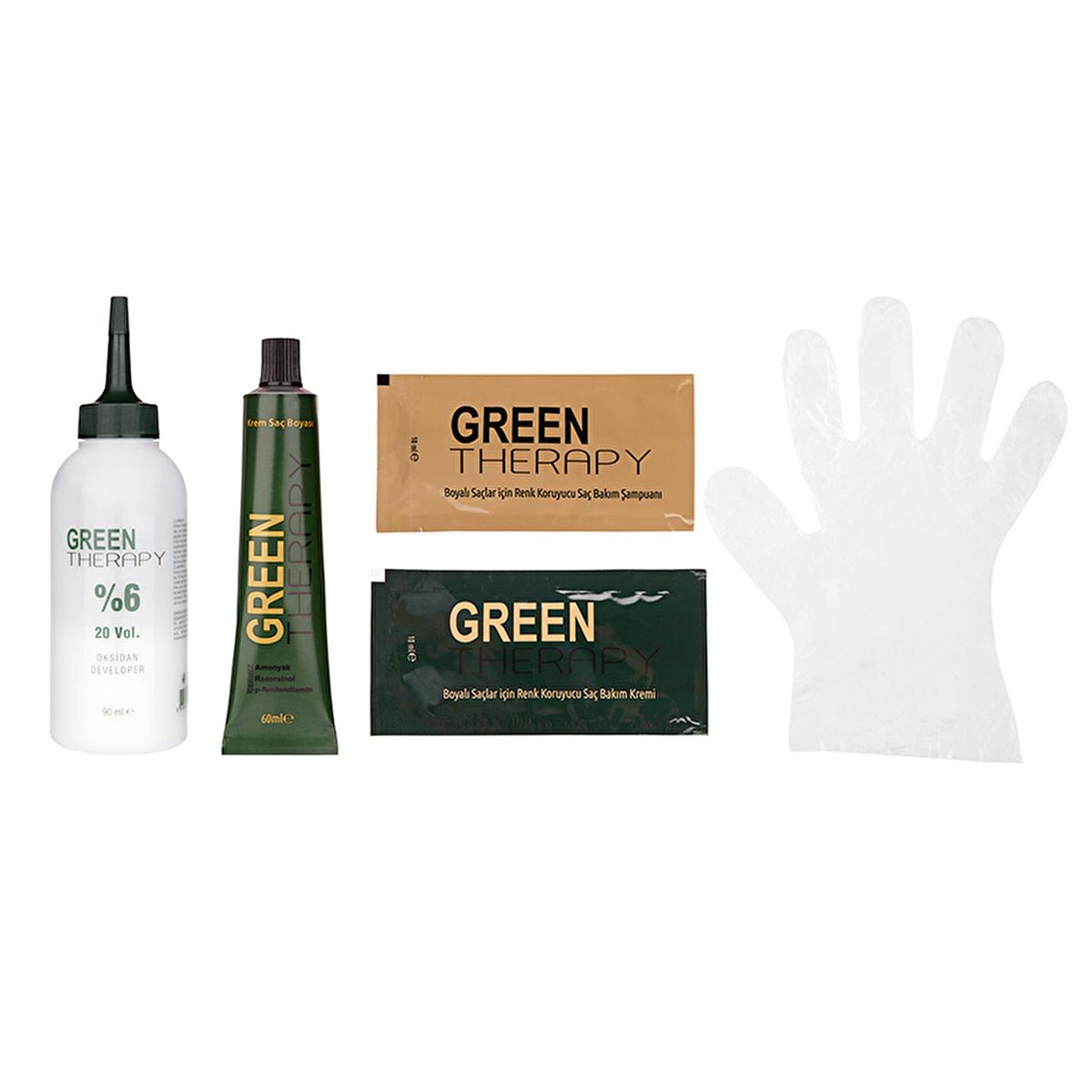 Green Therapy Natural Hair Dye - Ammonia-Free, Argan Oil Infused, Nourishing Hair Color for Gray Coverage