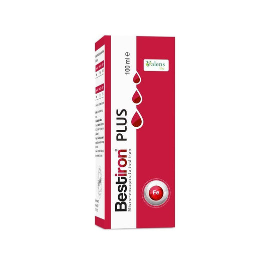 Bestiron Plus Iron Supplement Liquid for Children and Adults - 3.38 fl oz, High Iron Content, Framboise Flavor