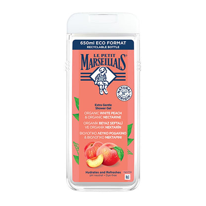 Le Petit Marseillais White Peach & Nectarine Shower Gel - Gentle & Moisturizing for the Whole Family