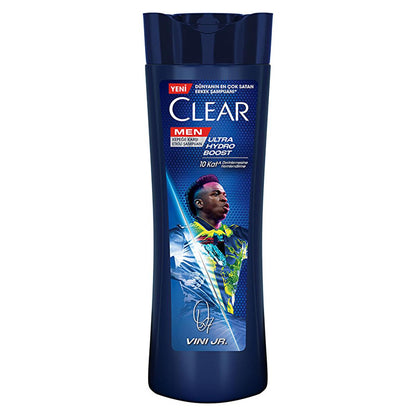 Clear Men Vinicius Junior Ultra Hydro Boost Shampoo - Anti-Dandruff, Moisturizing Shampoo for Men with Cedar Wood & Eucalyptus