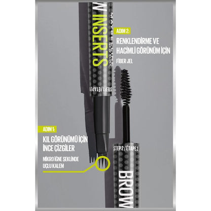 Maybelline New York Brow Play Double-Ended Brow Pencil 02 Soft Brown