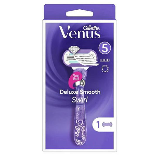 Gillette Venus Swirl Extra Smooth Women's 5-Blade Razor with Flexiball Technology & MicroFine Comb