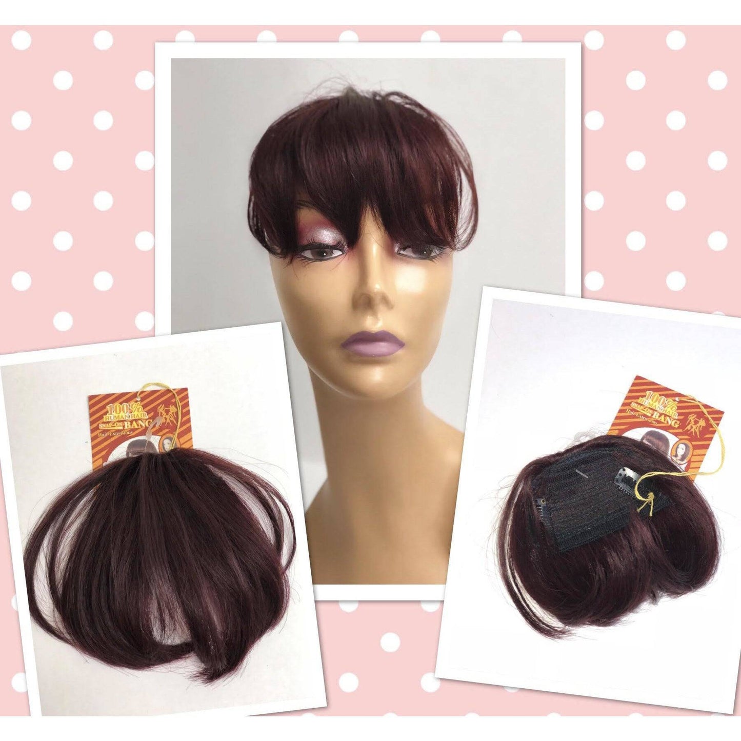 Unique 100% Human Hair Bang Hairpiece - Choose Color