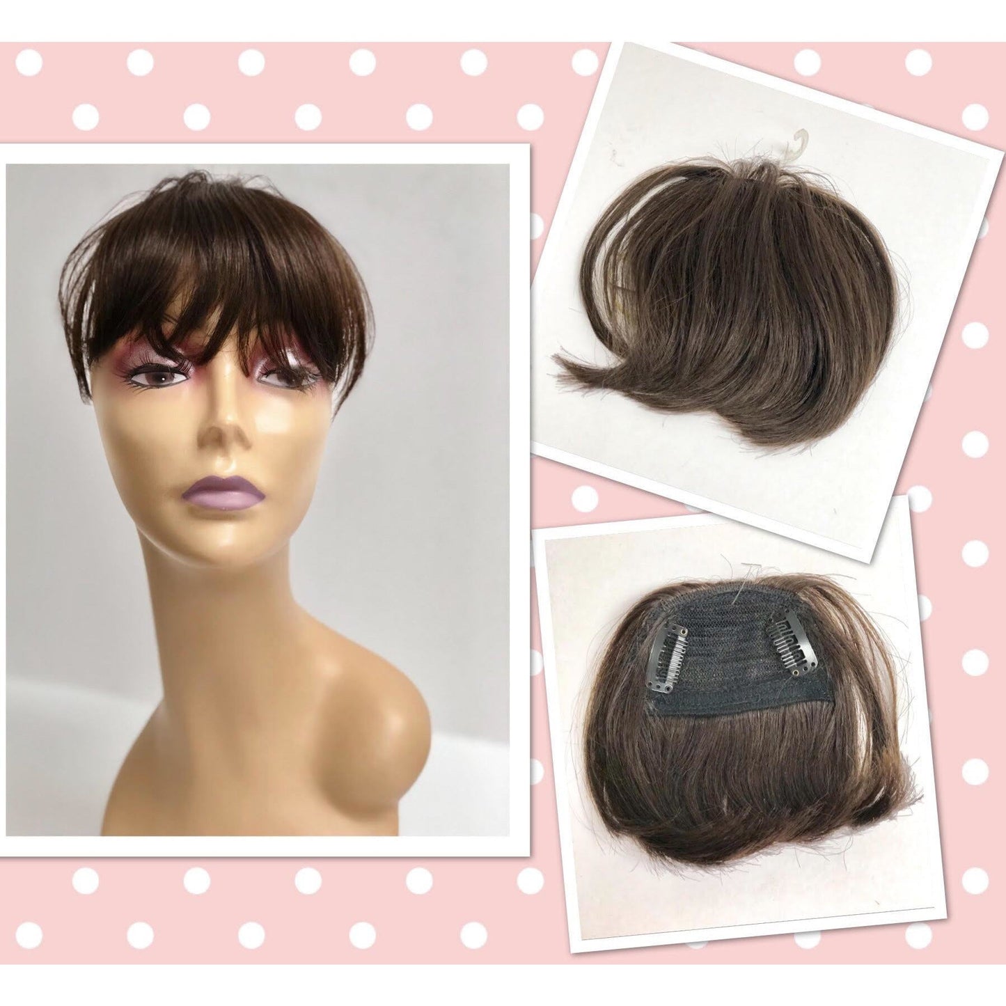 Unique 100% Human Hair Bang Hairpiece - Choose Color