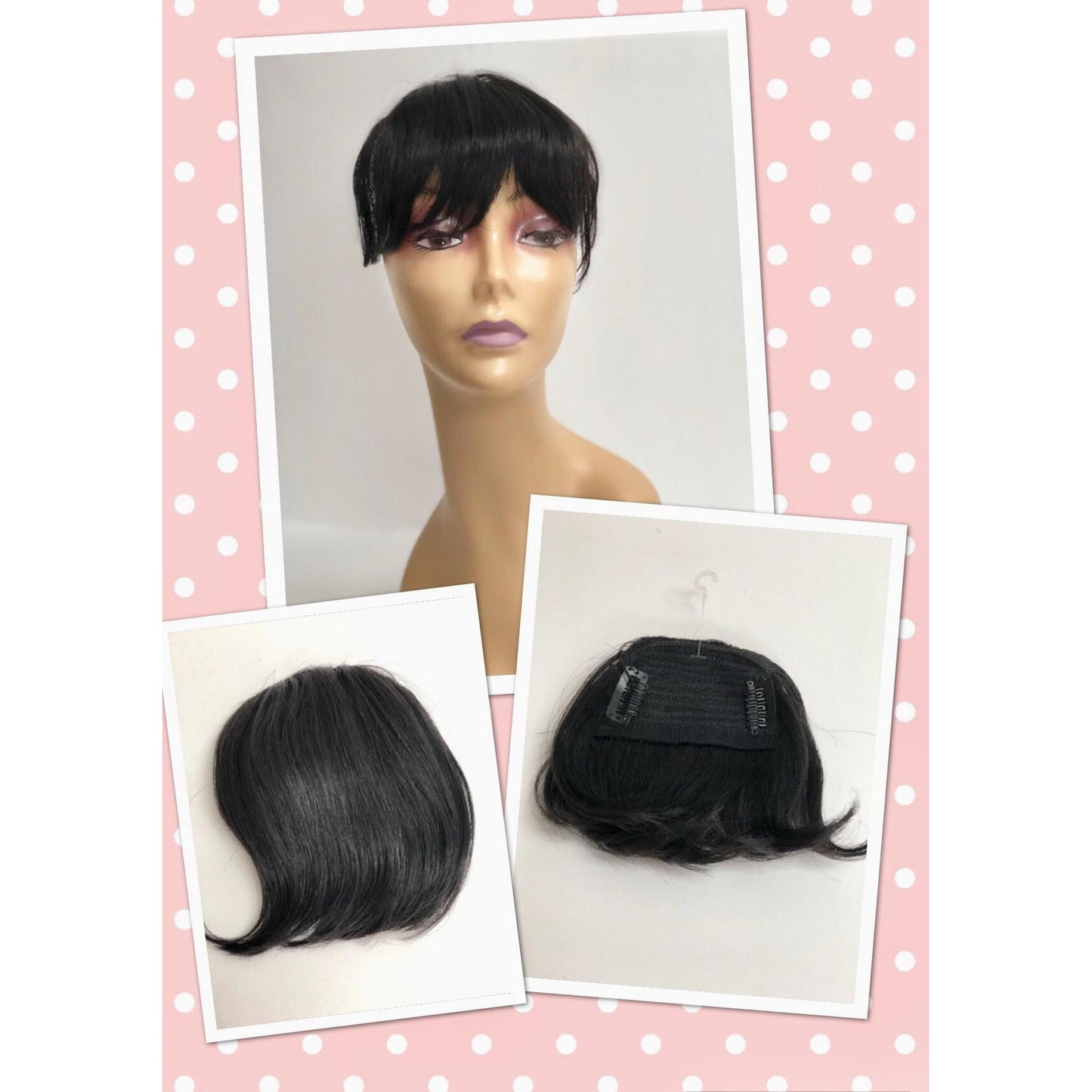 Unique 100% Human Hair Bang Hairpiece - Choose Color