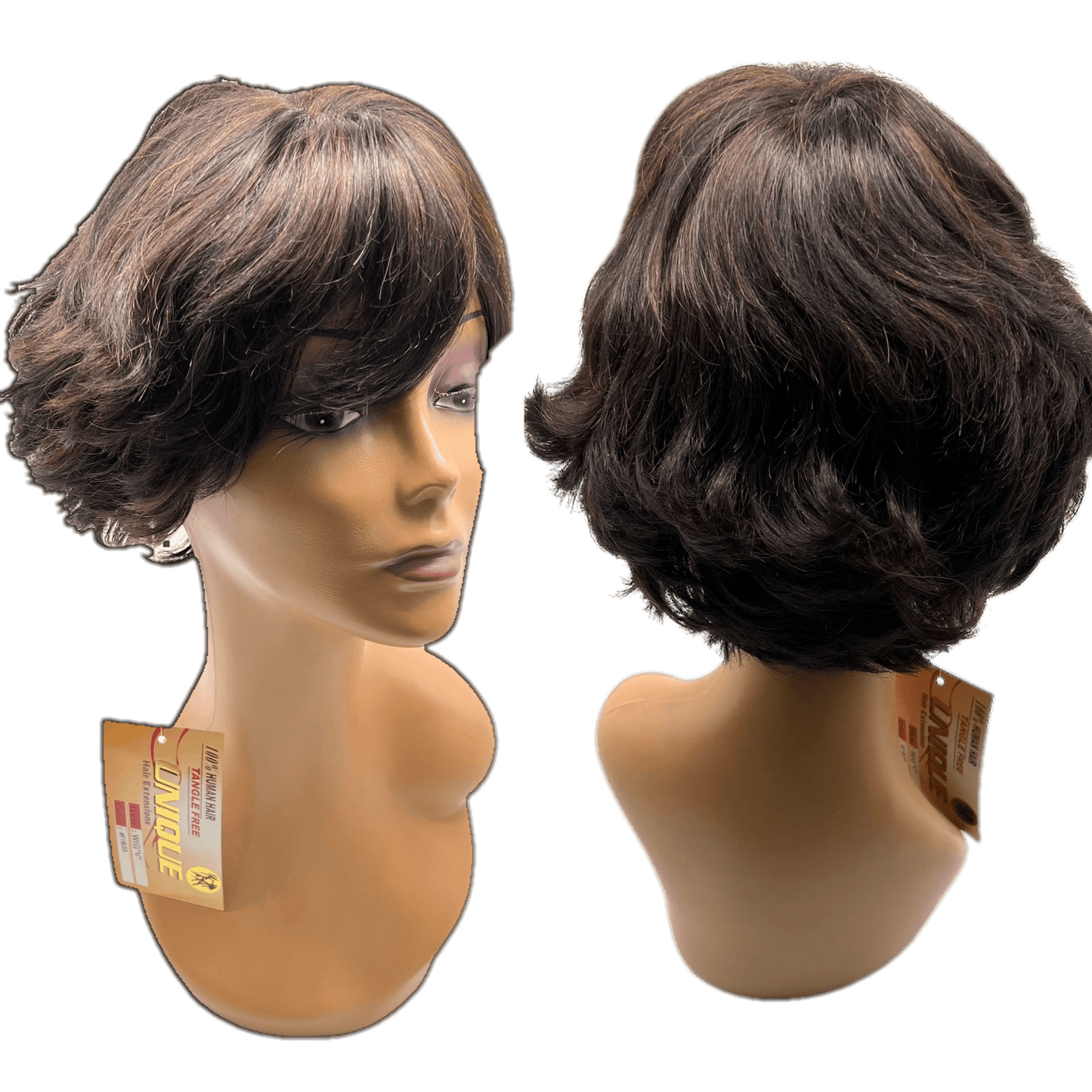 Unique's 100% Human Hair Full Wig Style V - Choose Color