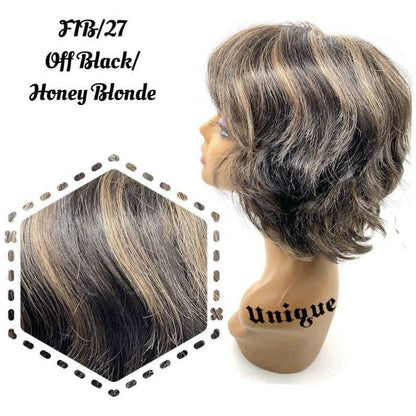 Unique 100% Human Hair Full Wig Style W - Choose Color