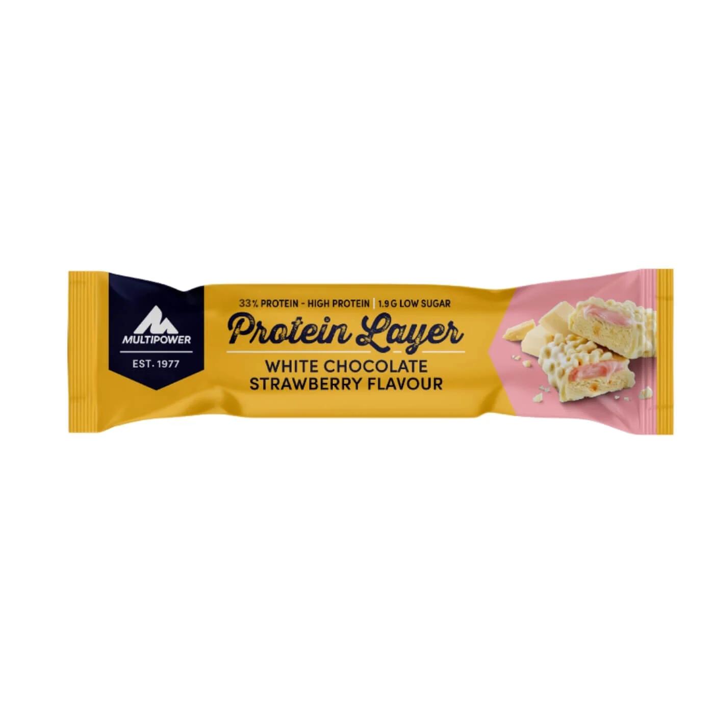 Multipower Protein Layer White Chocolate Strawberry Bar 50g