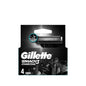 Gillette Mach3 Charcoal Replacement Razor Blades for Men - Pack of 4, Smooth Shave, Affordable