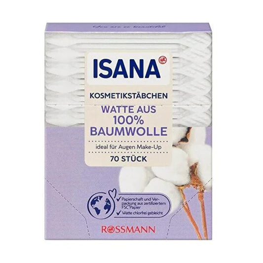 Isana Cosmetic Cleaning Sticks - 70 Count - Eco-Friendly Makeup Hygiene Tools