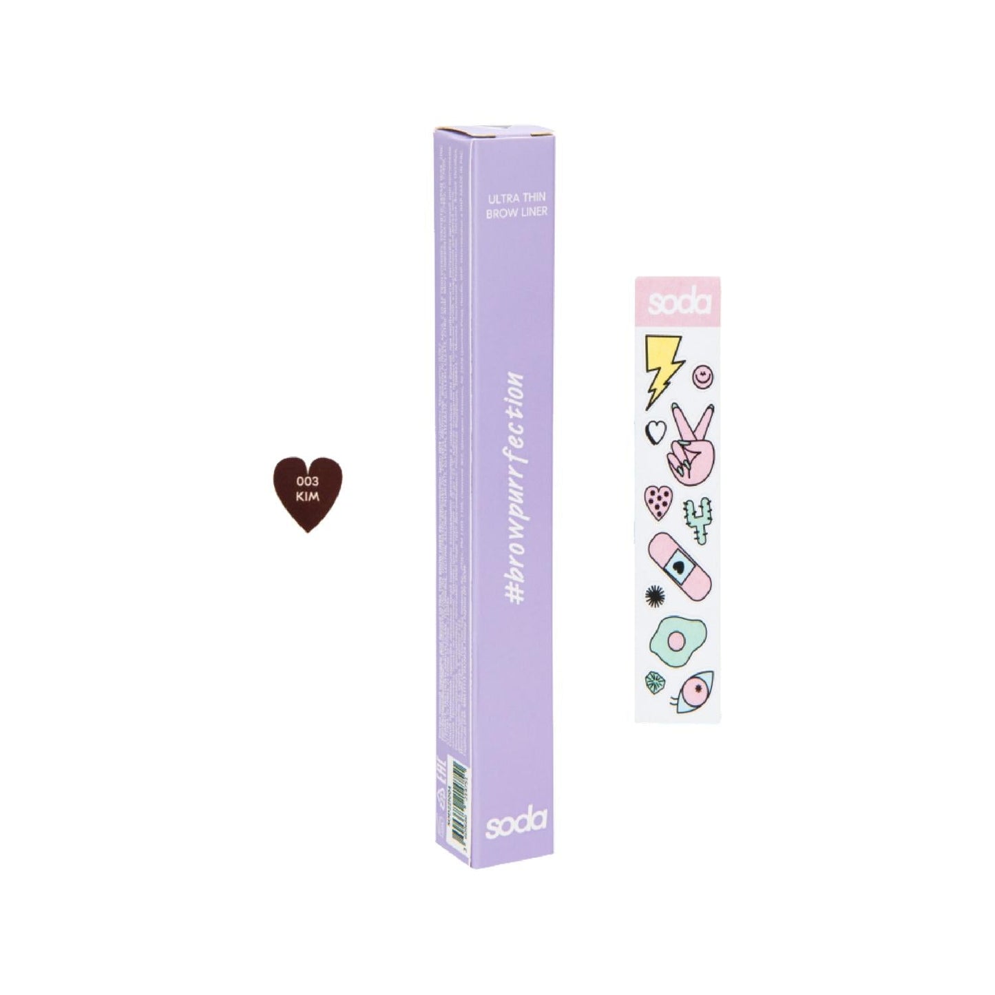 Soda Ultra Thin Eyebrow Pencil 003 - Precise Eyebrow Definition with Fine 0.06g Tip