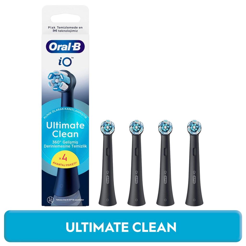 Oral-B iO Ultimate Clean Black Replacement Brush Heads 4-Pack