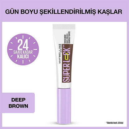 Maybelline Super Lock Brow Glue Deep Brown: 24H Long Lasting Eyebrow Mascara for Shaping, Styling & Tinting