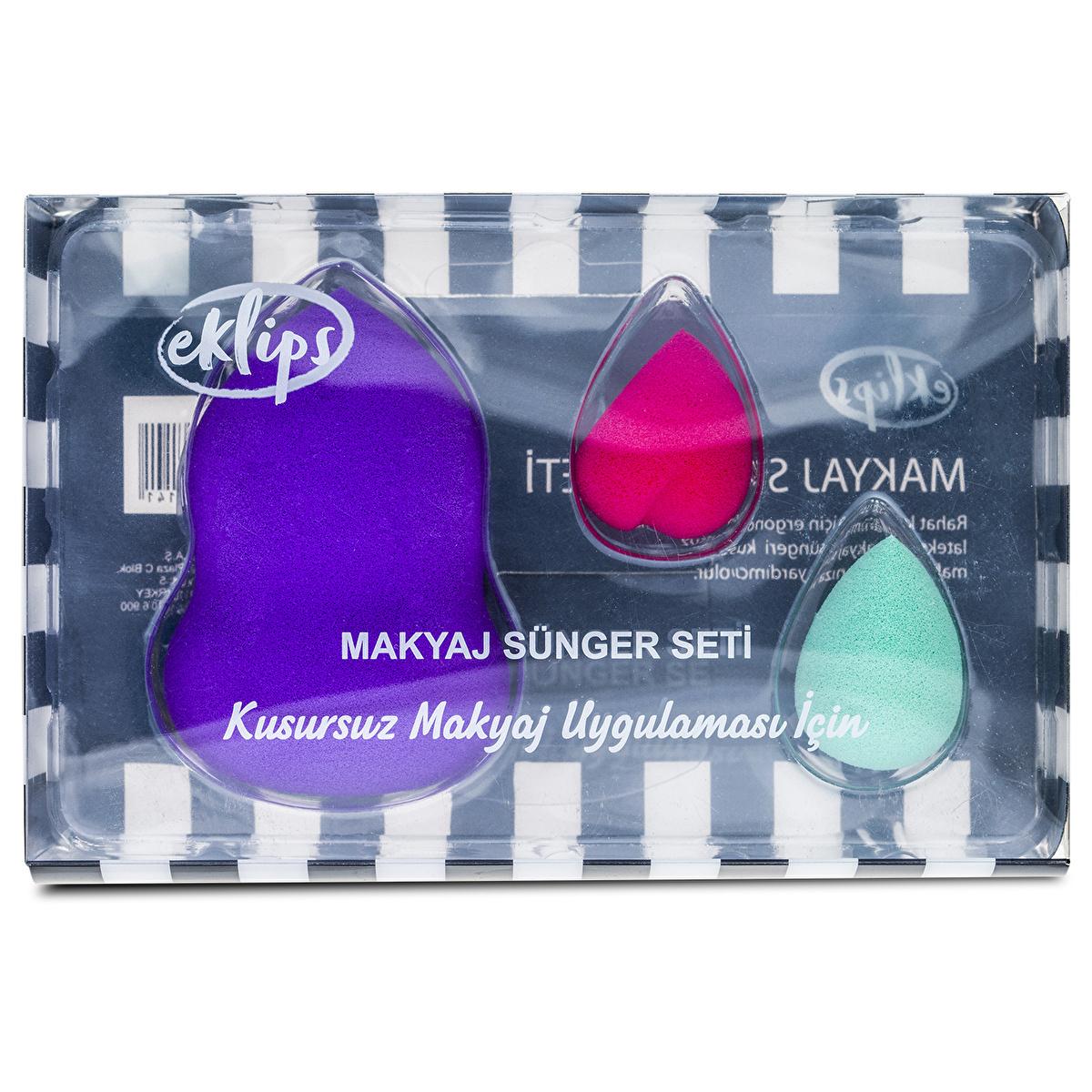 Eklips Professional Makeup Sponge Set - 3 Versatile Blending Sponges for Flawless Foundation & Concealer Application