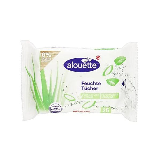 Aloutte Aloe Vera Wet Wipes 25-Count: Gentle, Alcohol-Free Cleansing for Sensitive Skin & Baby Care - pH Balanced