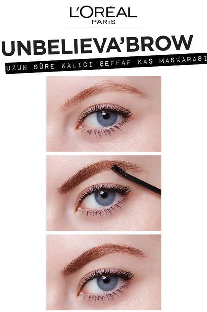 L'Oreal Paris UnbelievaBrow: Longwear Eyebrow Topcoat - Waterproof Smudge-Proof, 30H Hold - Clear Brow Mascara for Lasting Definition