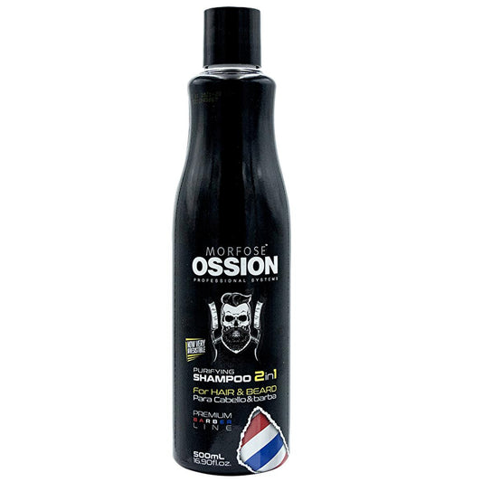 Morfose Ossion Premium Barber Shampoo: Moisturizing Hair & Beard Cleanser for Softness & Comfort - Professional Men's Grooming _ampuan, 16.91 fl oz