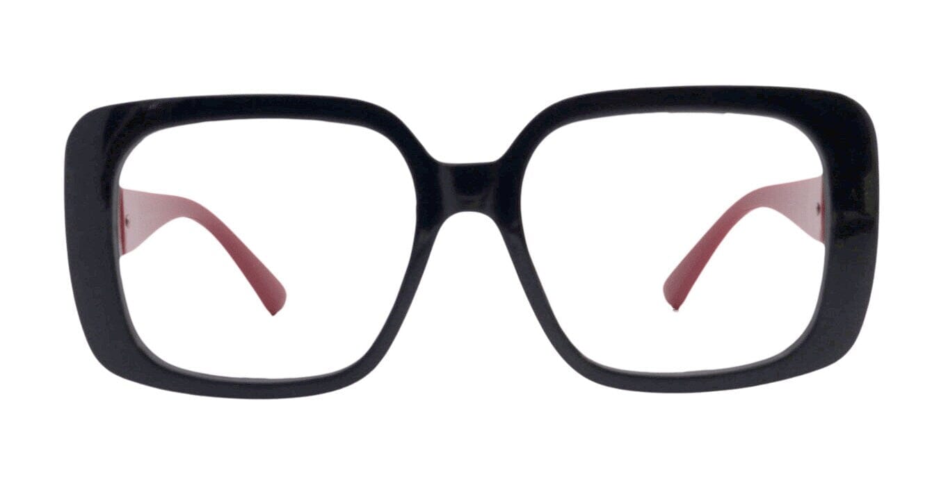 Verona, Oversized Reading Glasses, Red with black , Large Frame, High End Readers, Bifocal,  Reading Sunglasses, Trendy Style,  NY Fifth Avenue