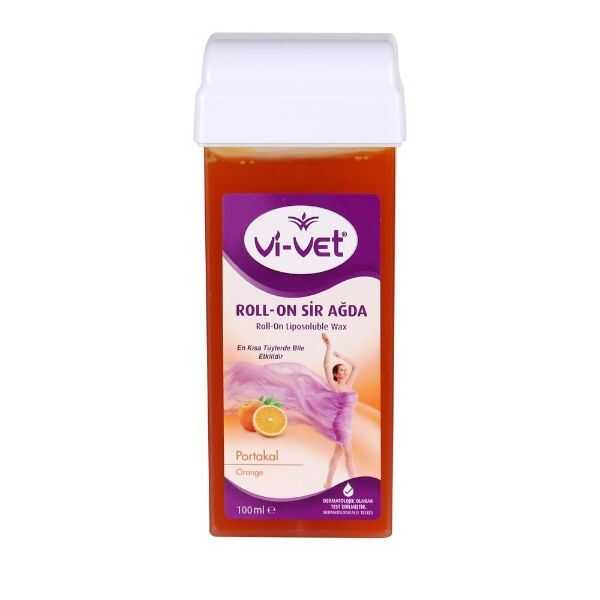 Vi-Vet Orange Roll-On Wax Cartridge for Smooth Skin 100 ml