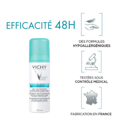 Vichy 48H Anti-Perspirant Aerosol Deodorant, No Marks
