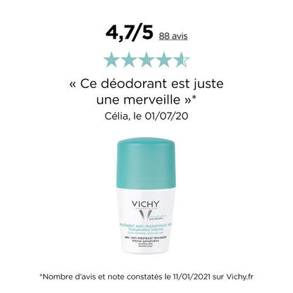 Vichy 48H Anti-Perspirant Roll-On Deodorant Bille