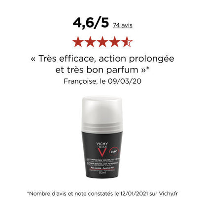 Vichy Homme 72H Anti-Perspirant Roll-On Deodorant